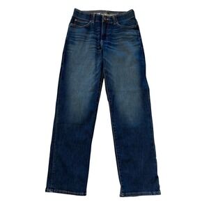 Lee Extreme Motion Relaxed Straight Jeans Mens 32x30 Dark Wash Denim Indigo